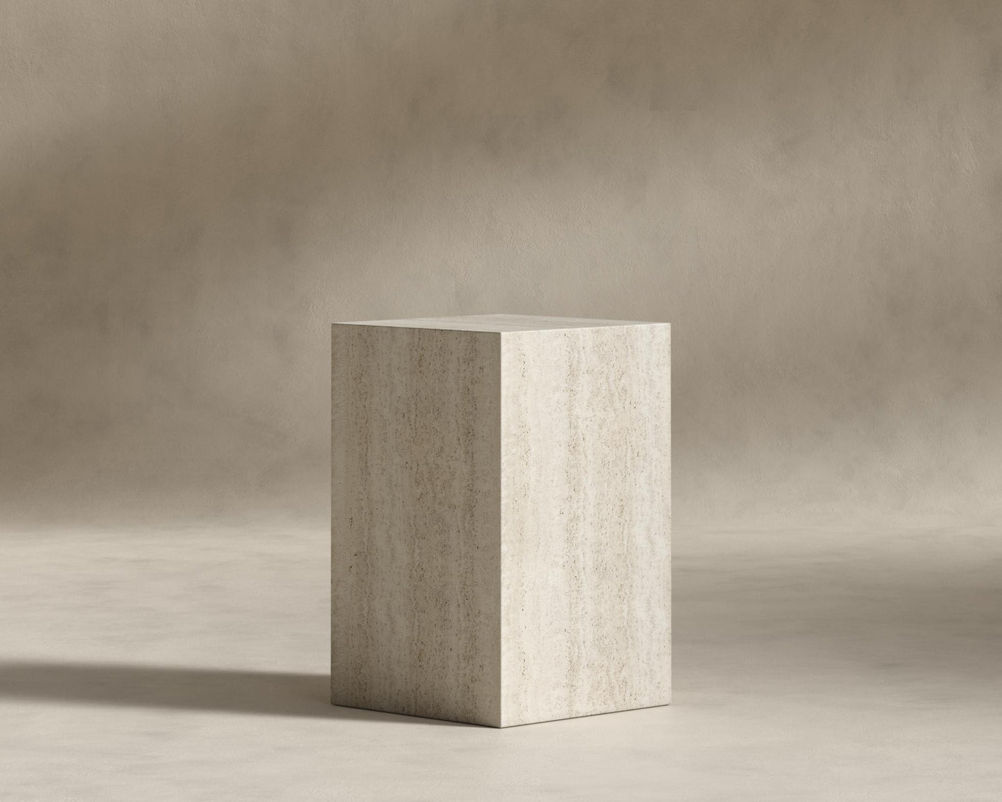 Liza Side Table (Black Label) - White Travertine