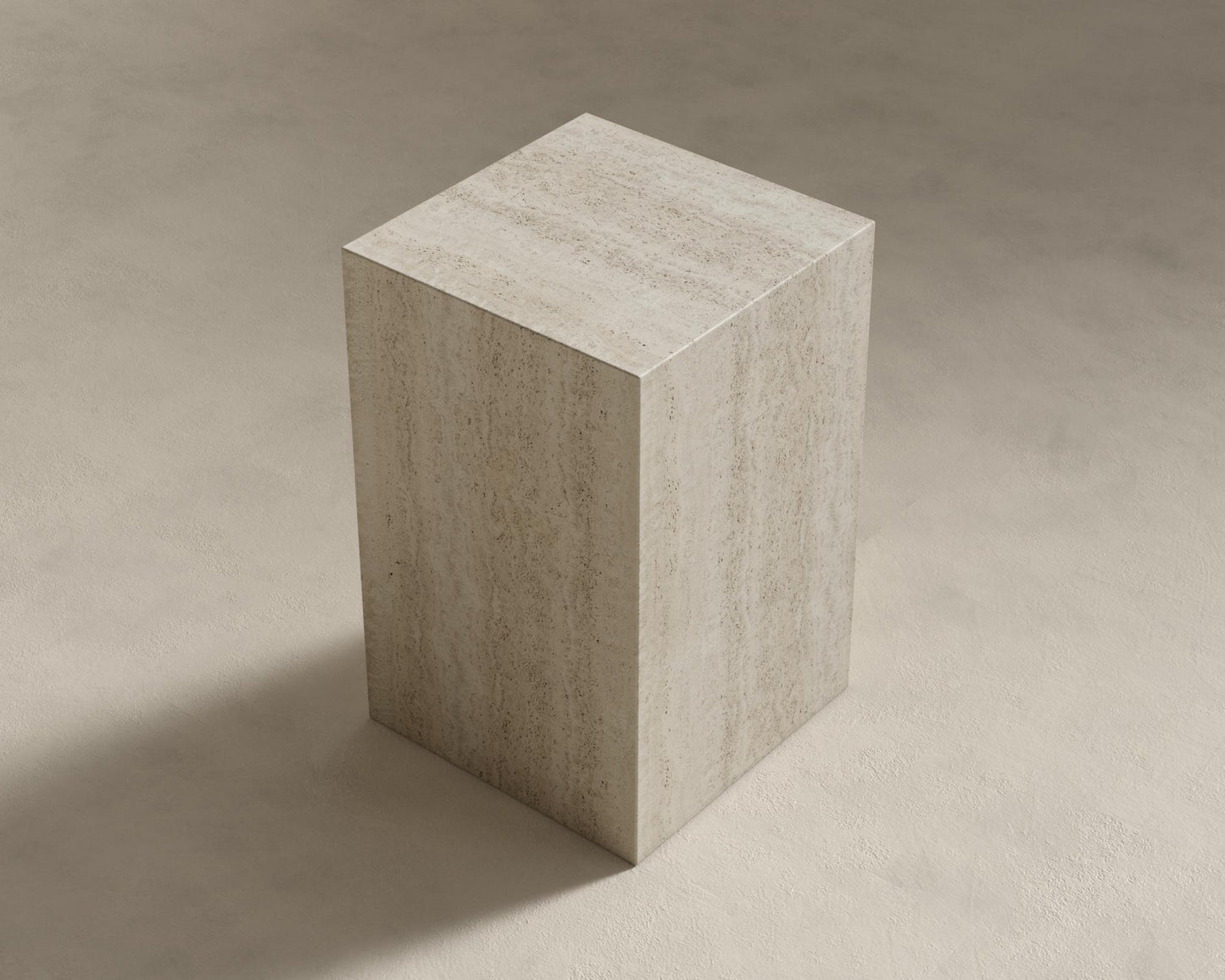 Liza Side Table (Black Label) - White Travertine