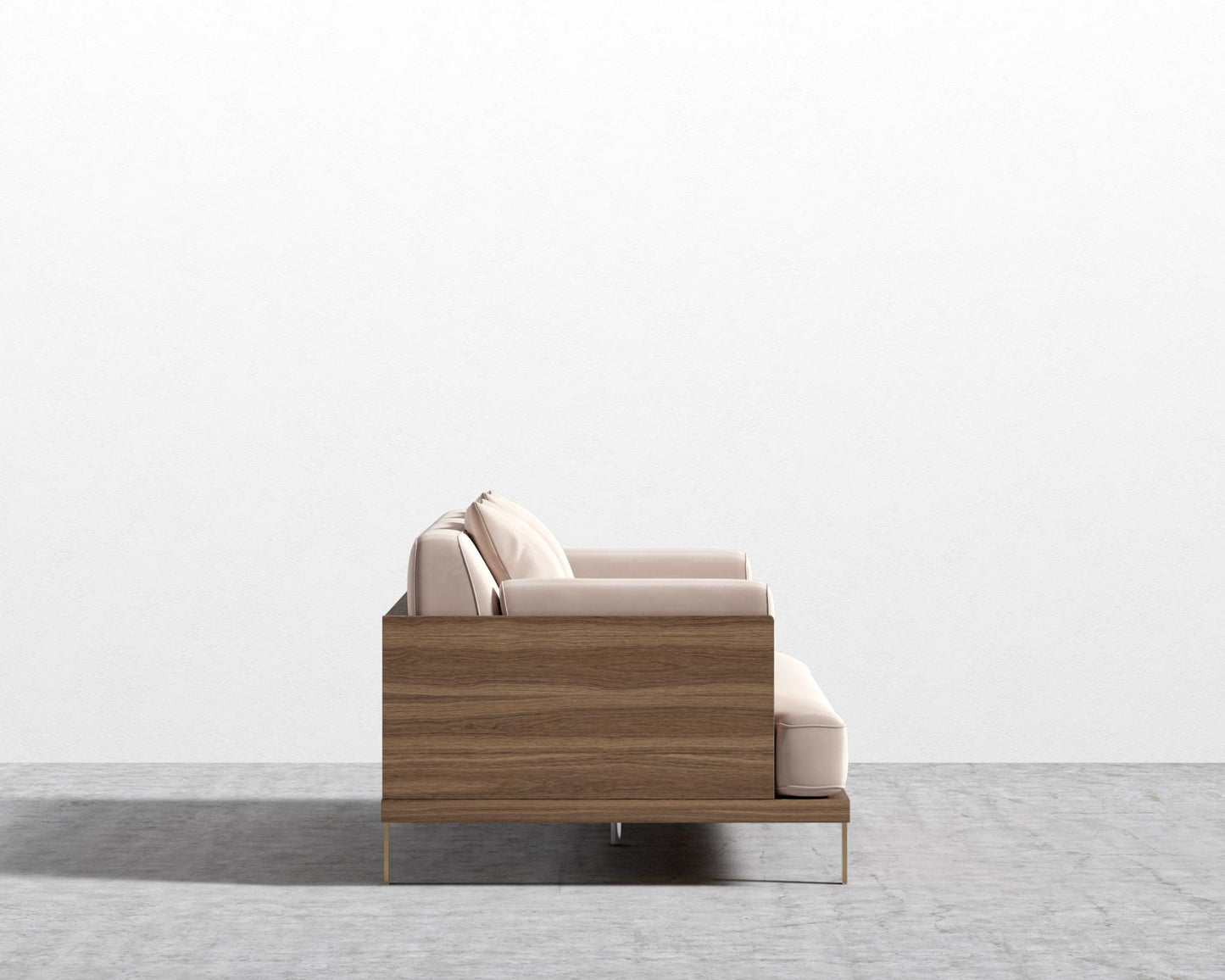 Maria Sofa - Maria Brushed Brass, Plush Velvet - Blush