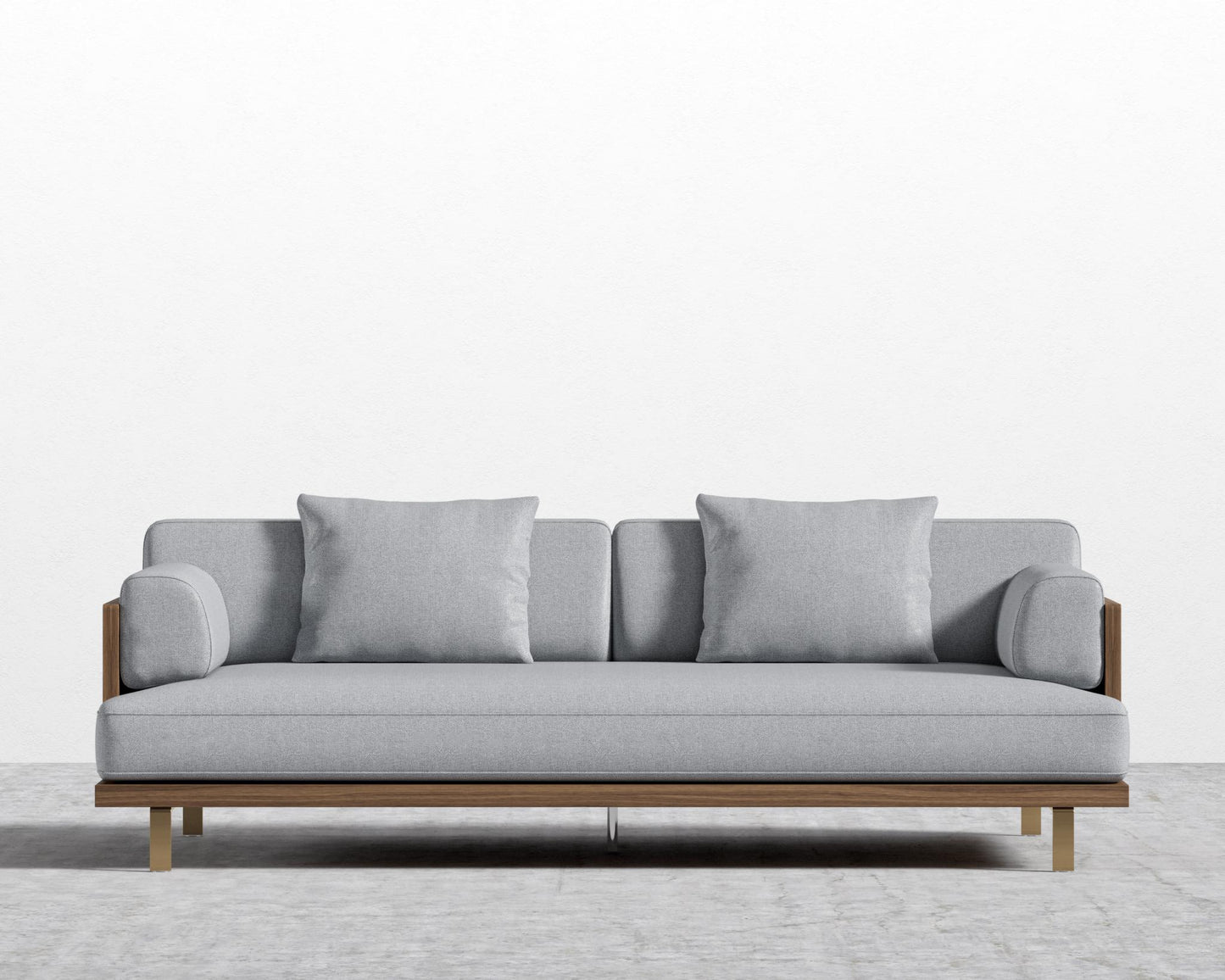 Maria Sofa - Maria Brushed Brass, Plush Weave - Porpoise