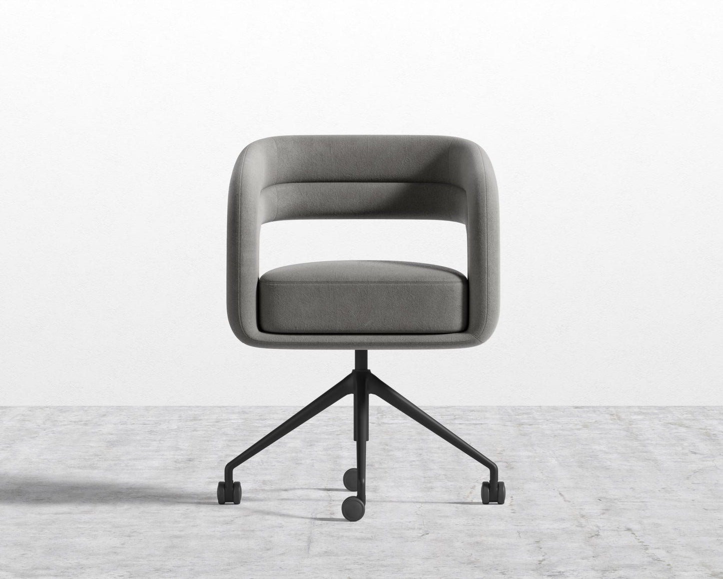 Mia Office Chair - Black, Casters, Venice Vegan Suede - Strato