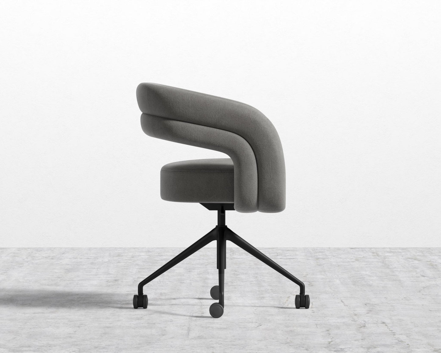 Mia Office Chair - Black, Casters, Venice Vegan Suede - Strato