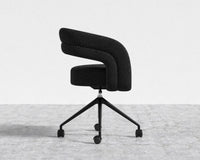 Mia Office Chair - Black, Casters, Chatou Bouclé - Caviar