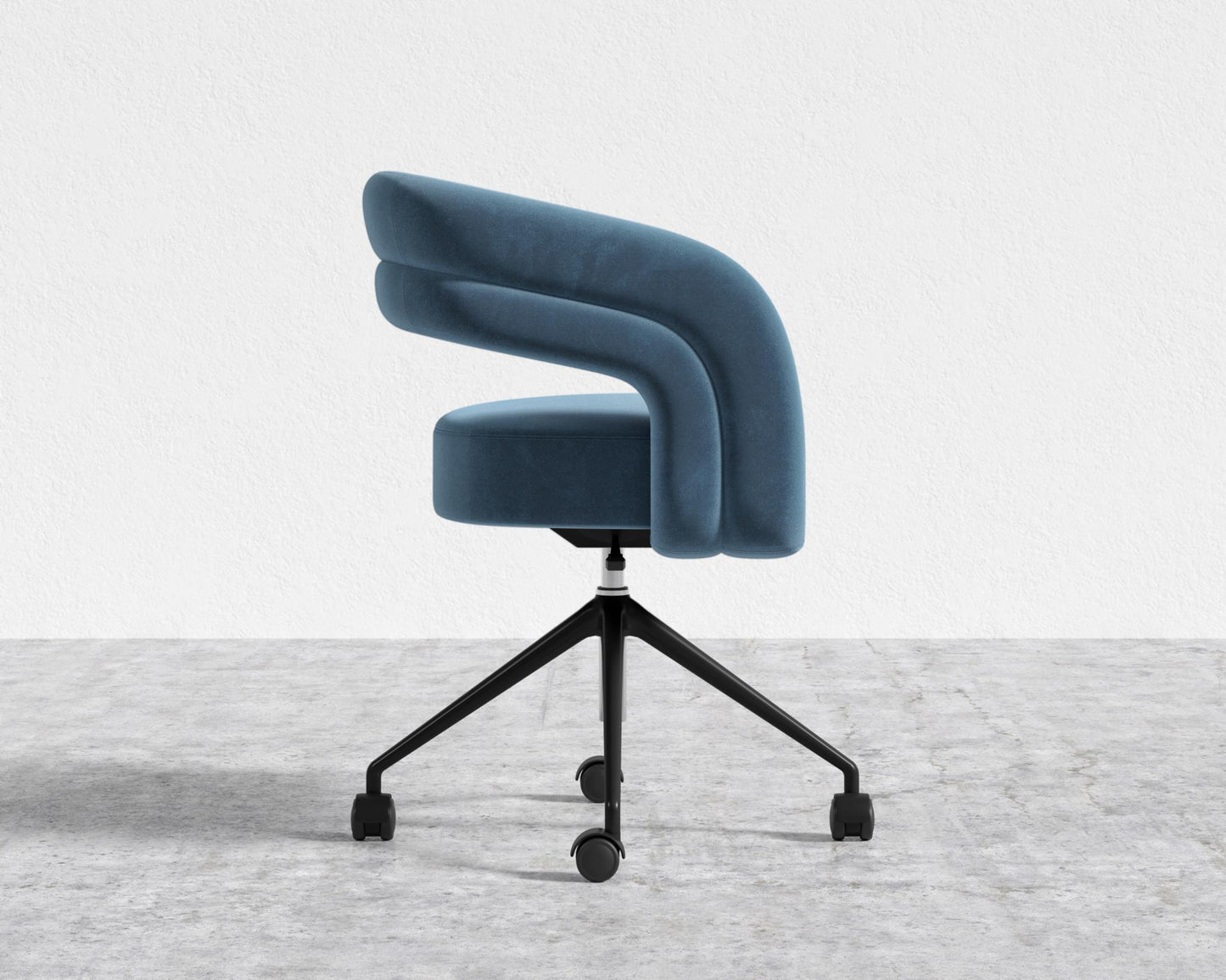 Mia Office Chair - Black, Casters, Plush Velvet - Solstice