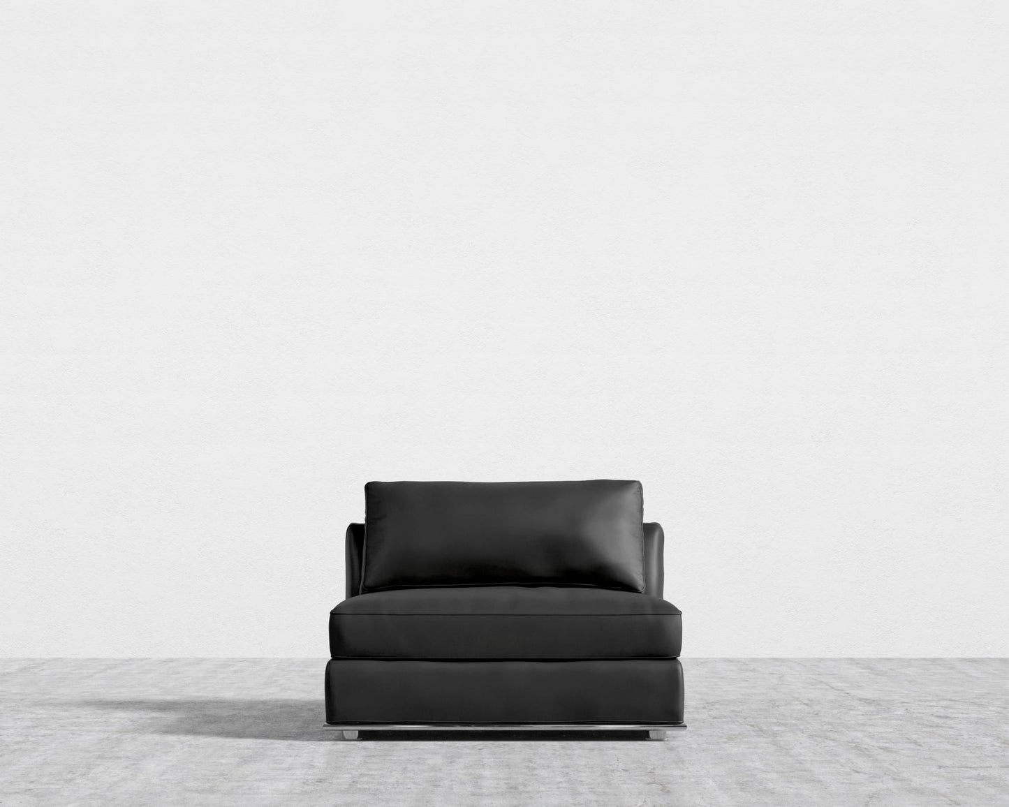 Milo 1-Seater - Armless - Microfiber Leather - Trento Jet Black