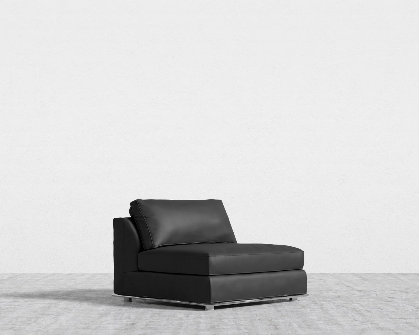 Milo 1-Seater - Armless - Microfiber Leather - Trento Jet Black