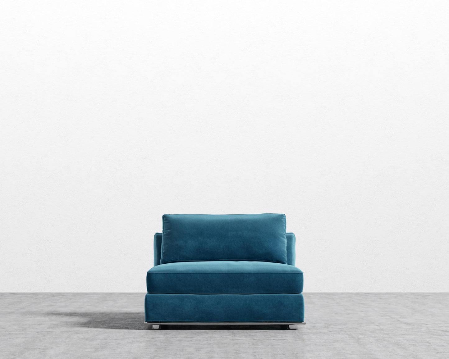 Milo 1-Seater - Armless - Milan Velvet - Milan Azure