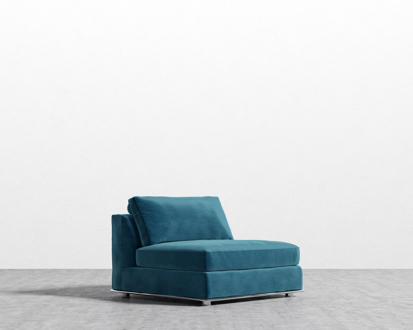 Milo 1-Seater - Armless - Milan Velvet - Milan Azure