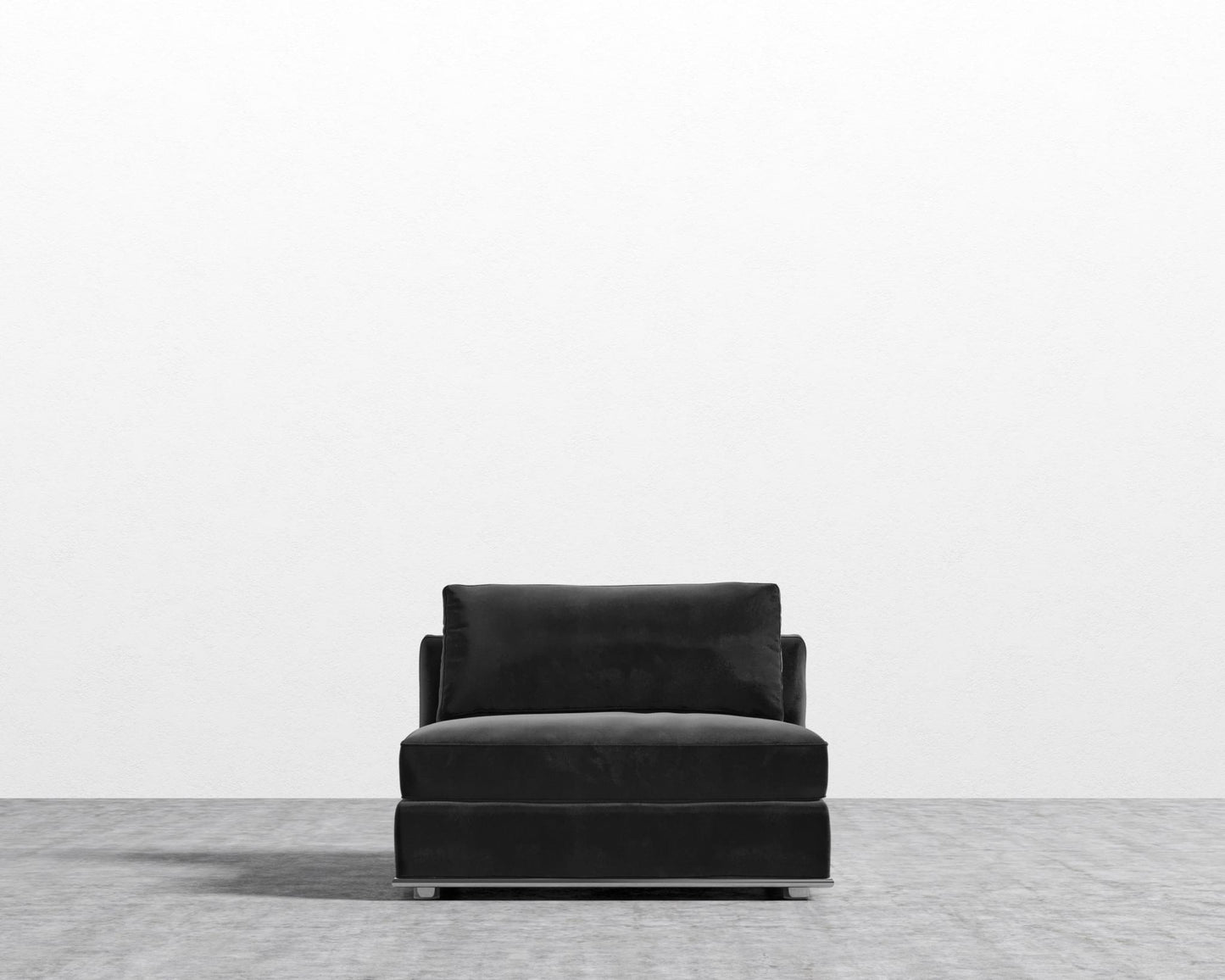 Milo 1-Seater - Armless - Plush Velvet - Black