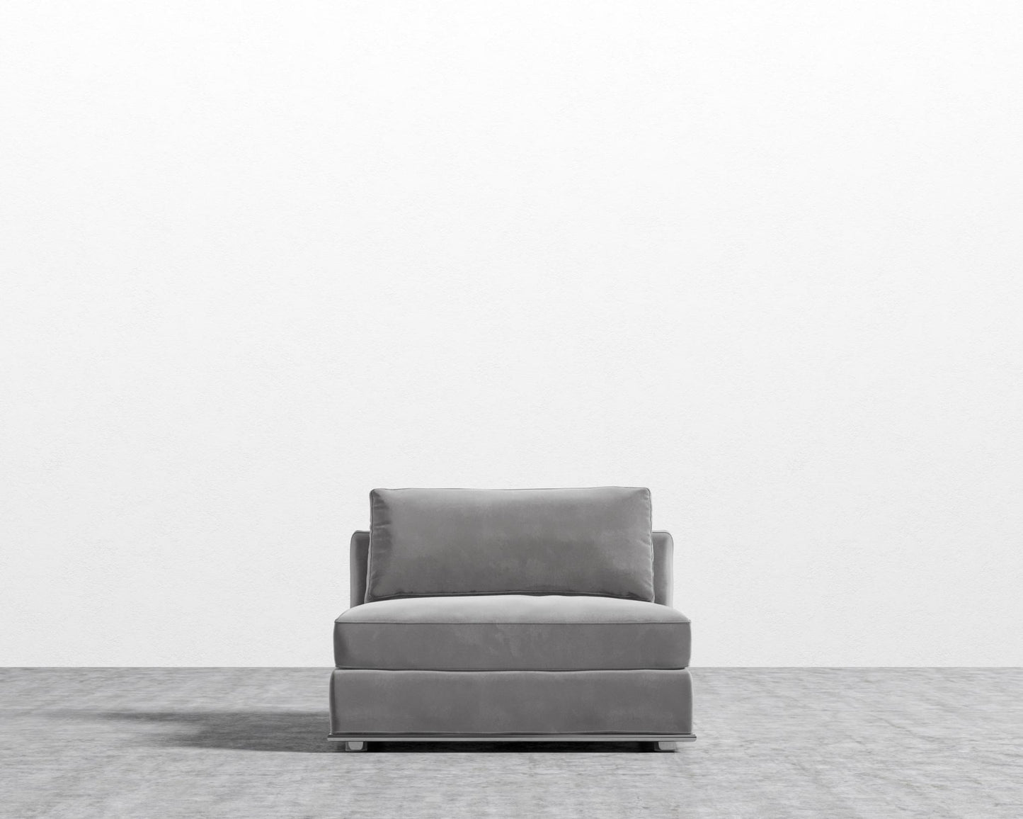 Milo 1-Seater - Armless - Plush Velvet - Glacier Grey