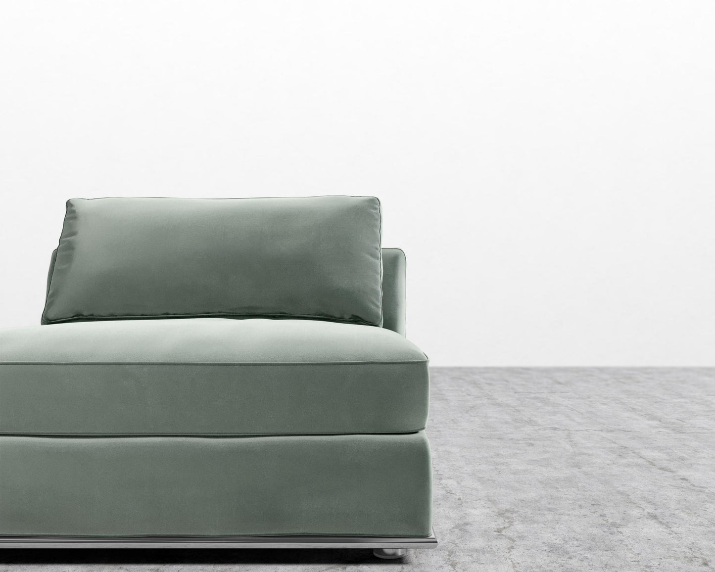 Milo 1-Seater - Armless - Plush Velvet - Moonstone