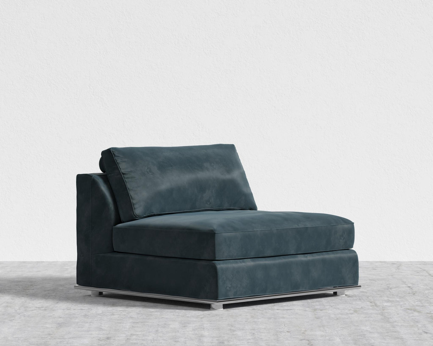 Milo 1-Seater - Armless - Plush Velvet - Prussian