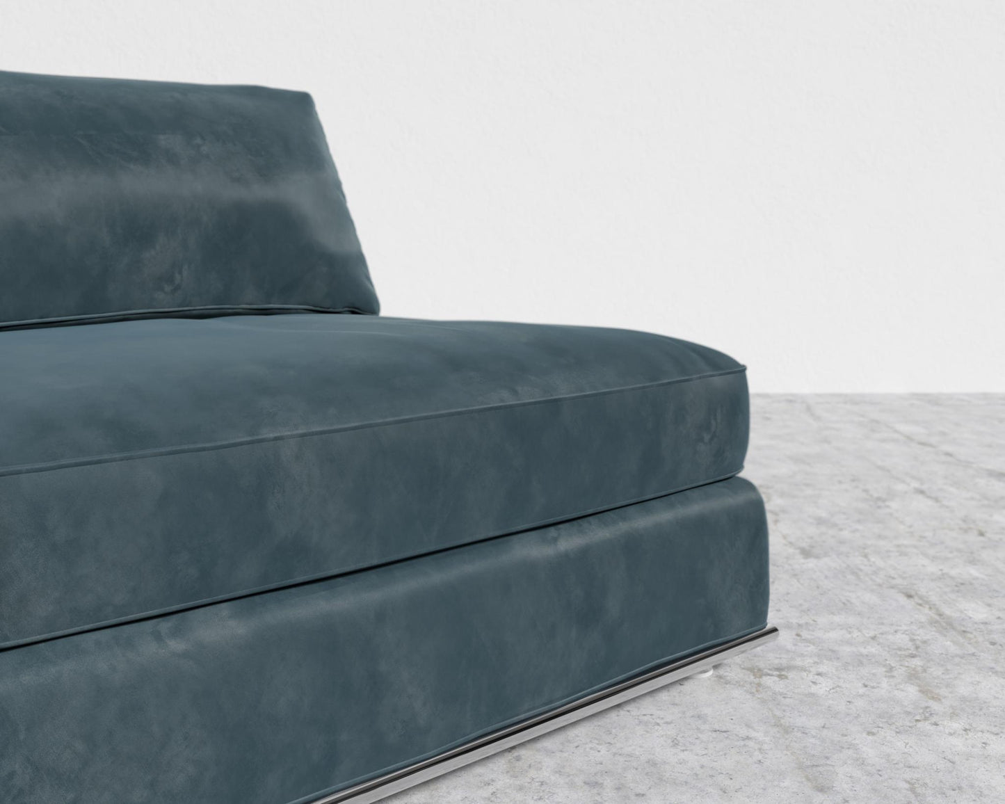 Milo 1-Seater - Armless - Plush Velvet - Prussian