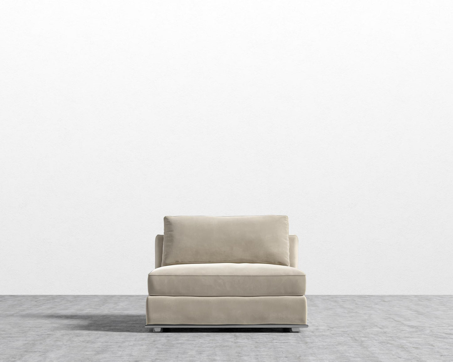 Milo 1-Seater - Armless - Signature Plush Velvet - Warm Taupe