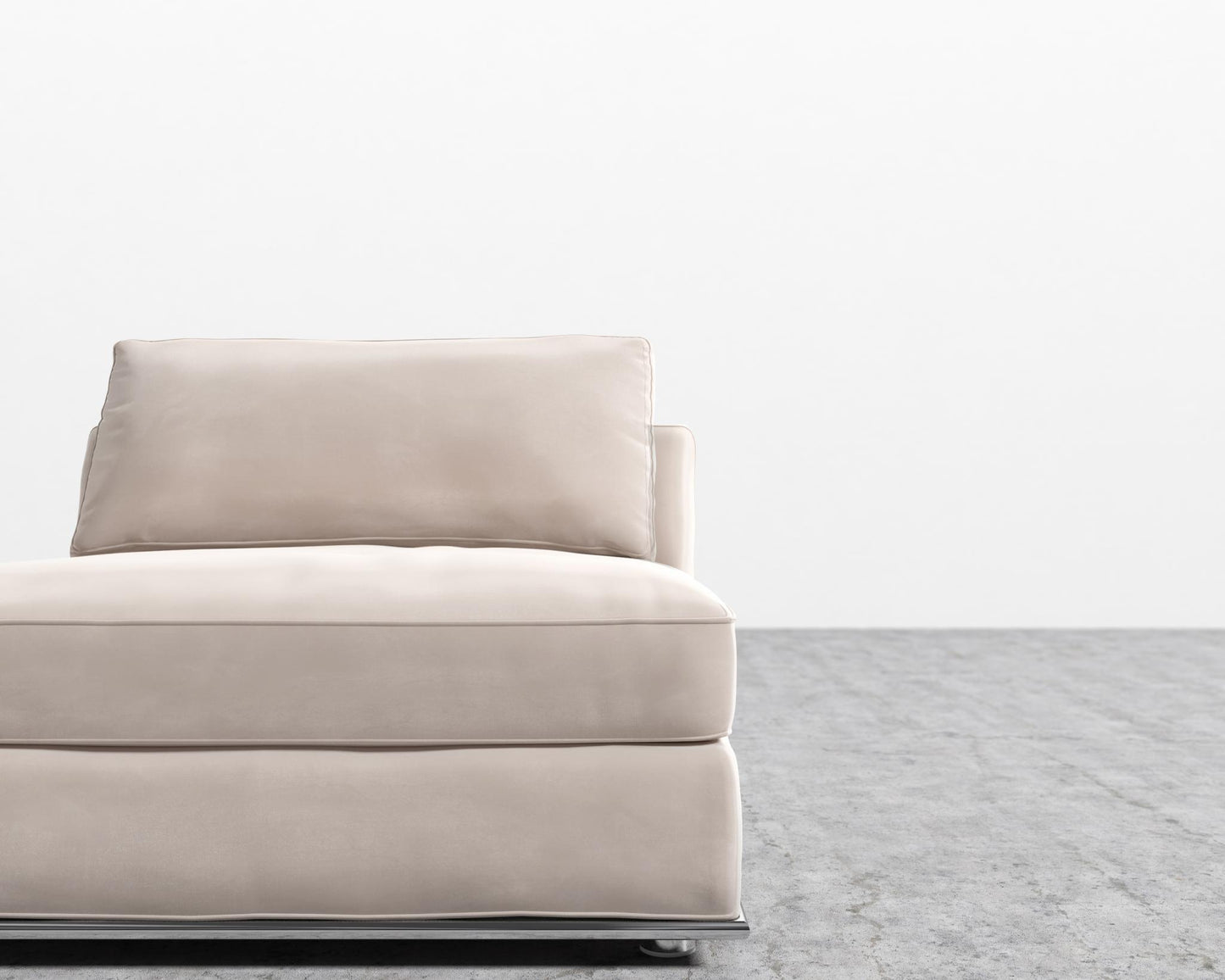 Milo 1-Seater - Armless - Plush Velvet - Blush