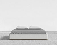 Modular Bed Frame - Wood - King, Grey Oak Veneer, Performance Linen - Swan