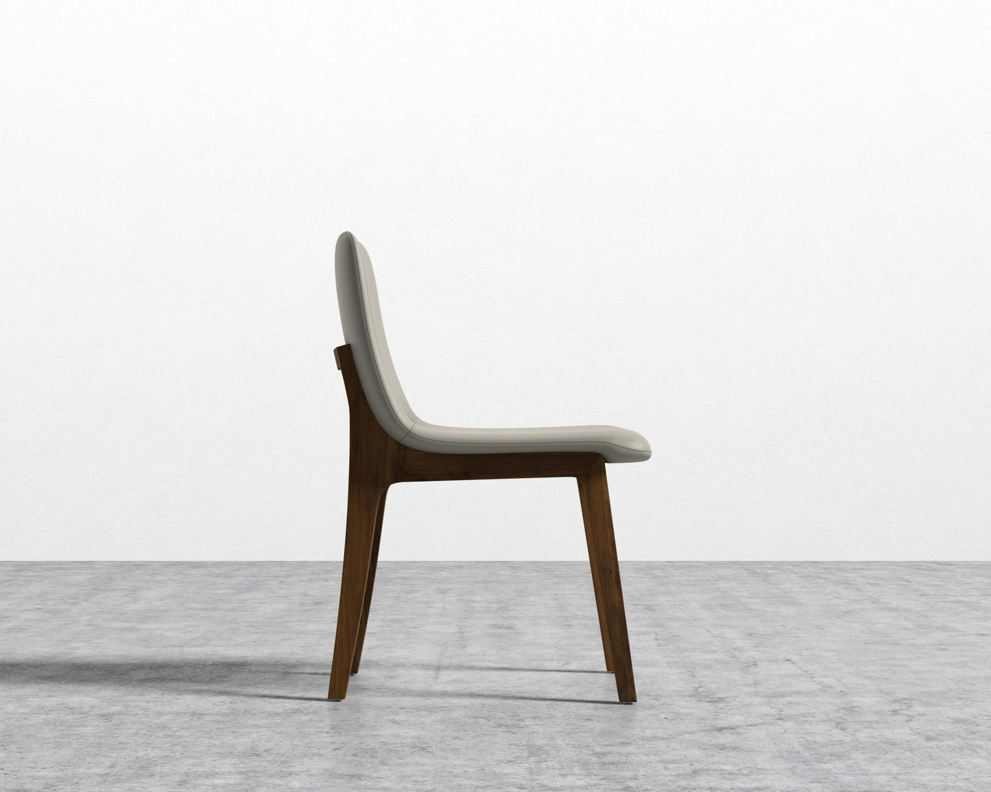 Aubrey Side Chair - Walnut Stain, PU Leather - Monaco Grey