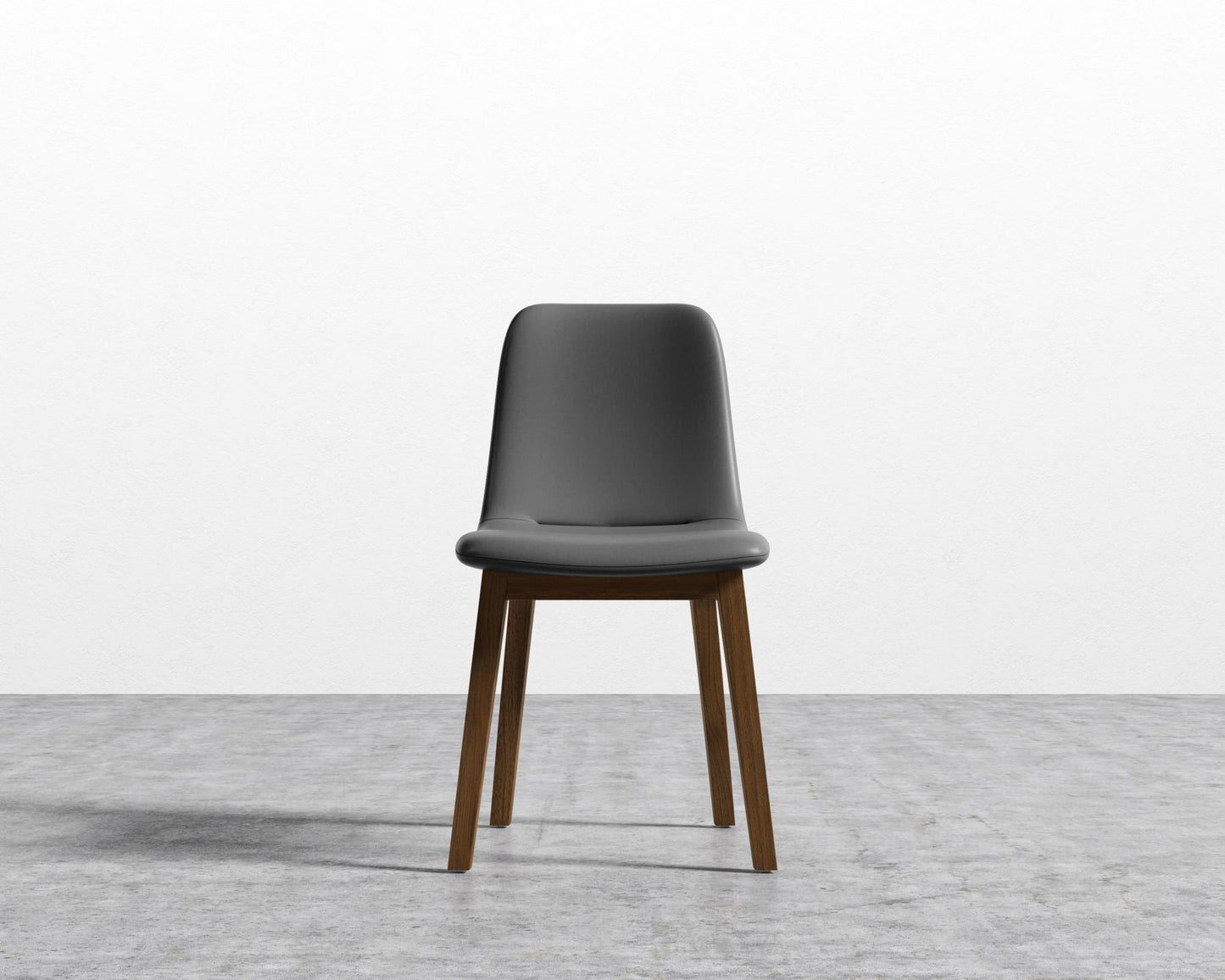 Aubrey Side Chair - Walnut Stain, PU Leather - Monaco Slate