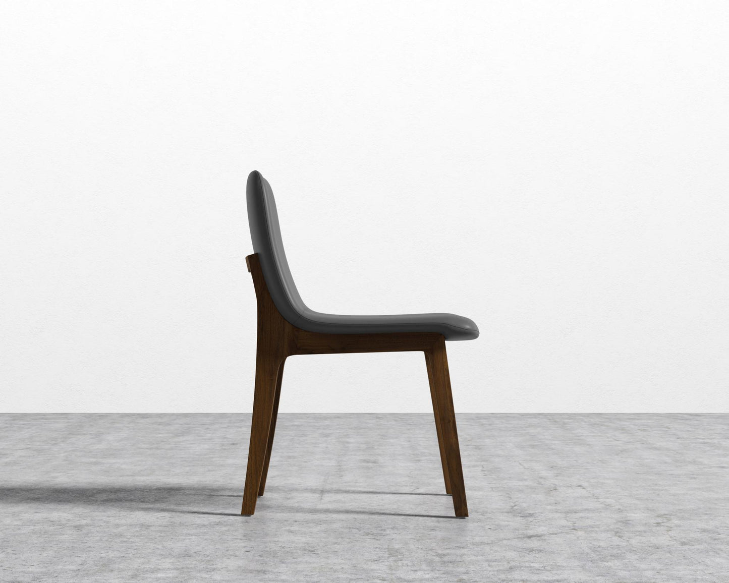 Aubrey Side Chair - Walnut Stain, PU Leather - Monaco Slate