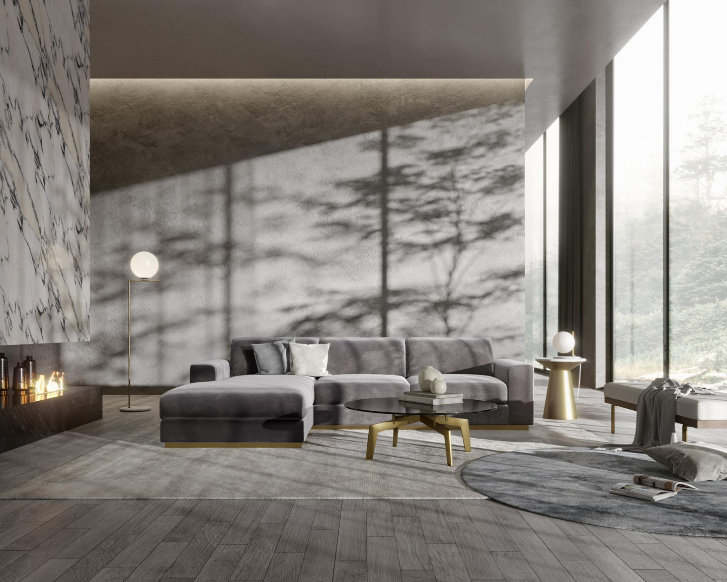 Noah Sectional Scene - Dusk featuring Iris Collection