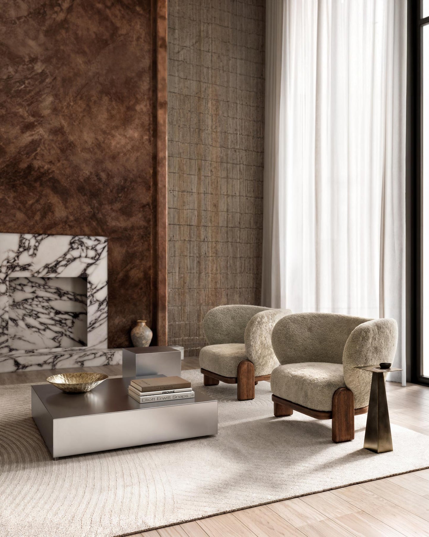 Liza Coffee Table - Brushed Stainless Steel