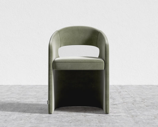Rhea Dining Chair - Cotton Velvet - Verdant