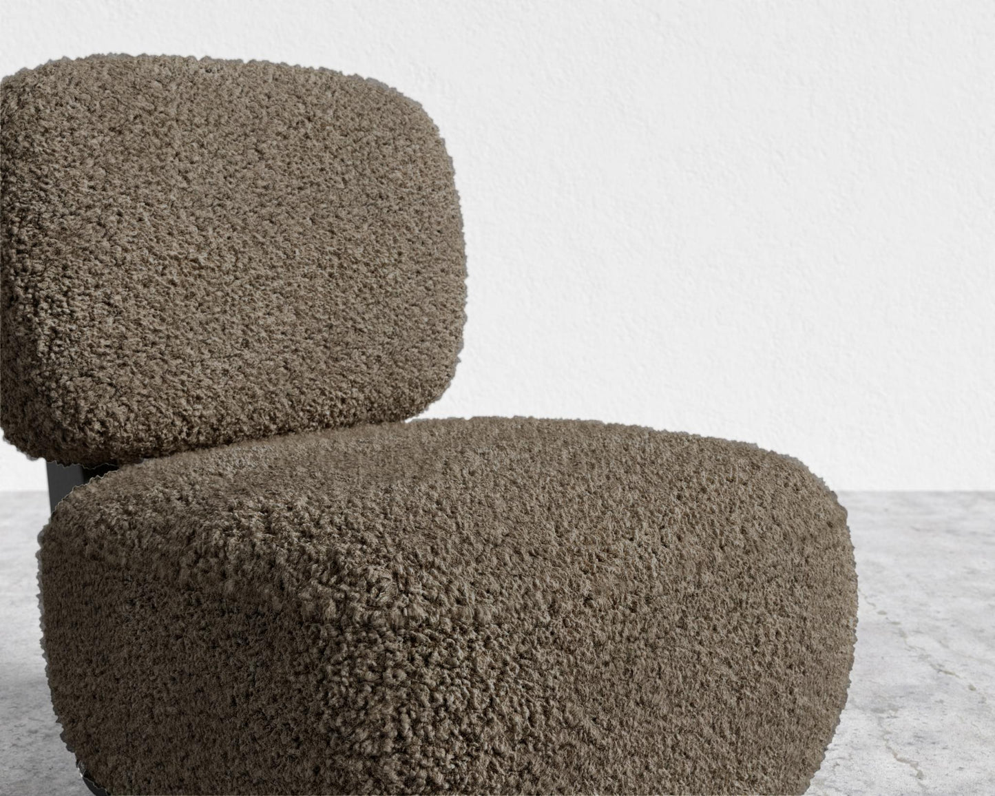 Toro Lounge Chair - Ebony, Shearling - Espresso