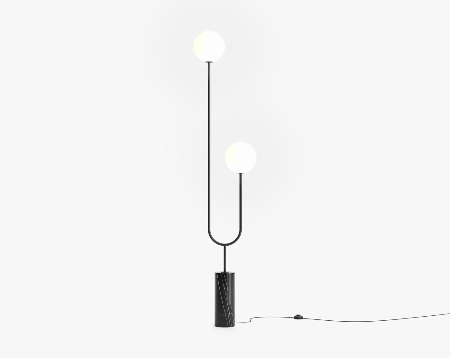 Uma Floor Lamp - Matte Black w/ Black Marble