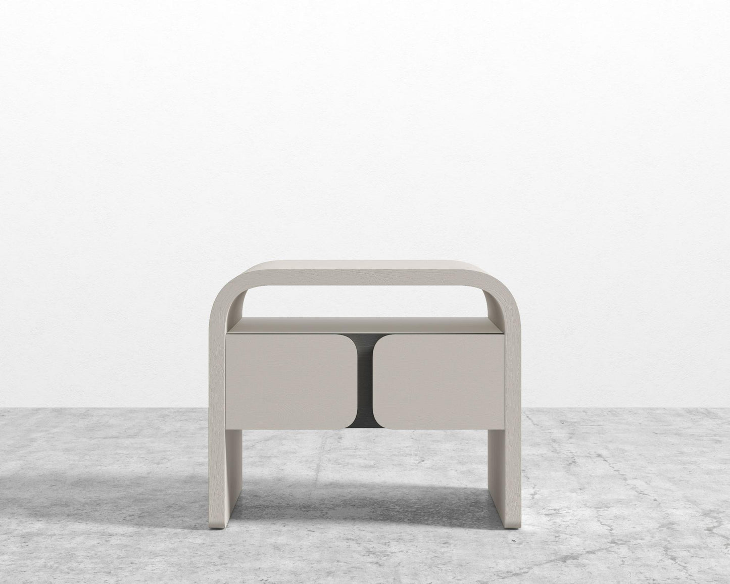 Vienna Nightstand - Alabaster Matte Lacquer w/ Black Oak Veneer