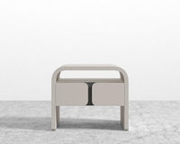 Vienna Nightstand - Alabaster Matte Lacquer w/ Black Oak Veneer