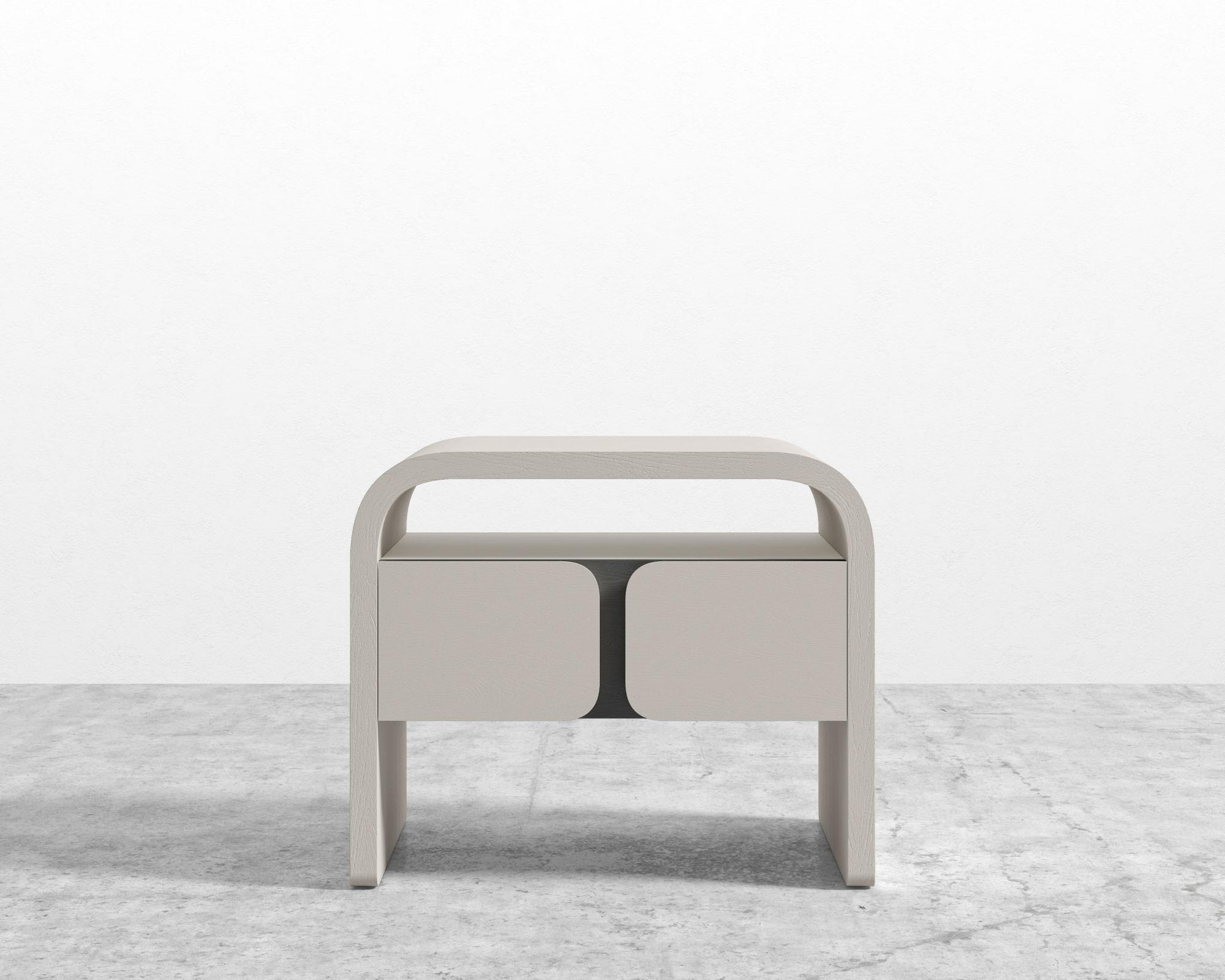 Vienna Nightstand - Alabaster Matte Lacquer w/ Black Oak Veneer