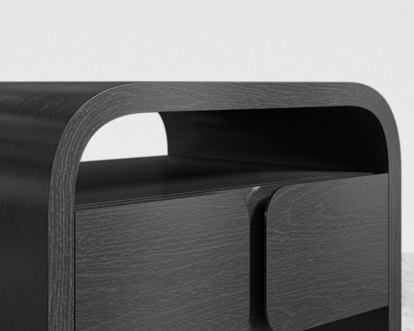 Vienna Nightstand - Ebony w/ Black Oak Veneer	