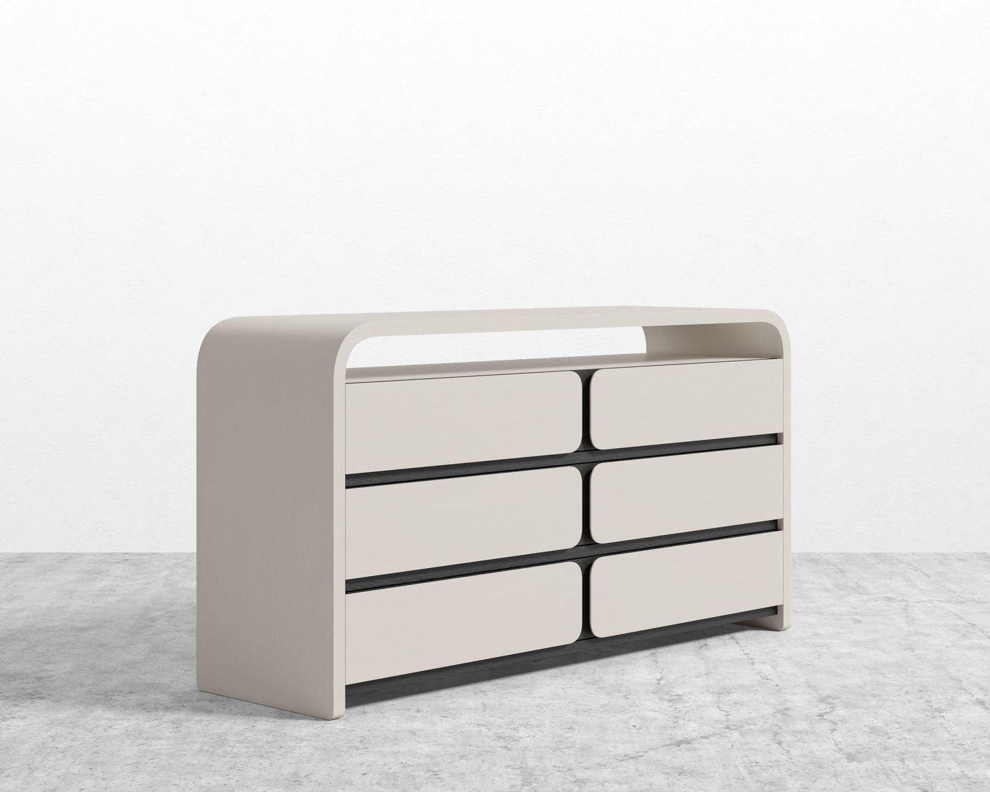 Vienna Dresser - Alabaster Matte Lacquer w/ Black Oak Veneer