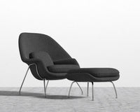 Womb Chair and Ottoman - Chatou Bouclé - Caviar