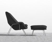 Womb Chair and Ottoman - Chatou Bouclé - Caviar